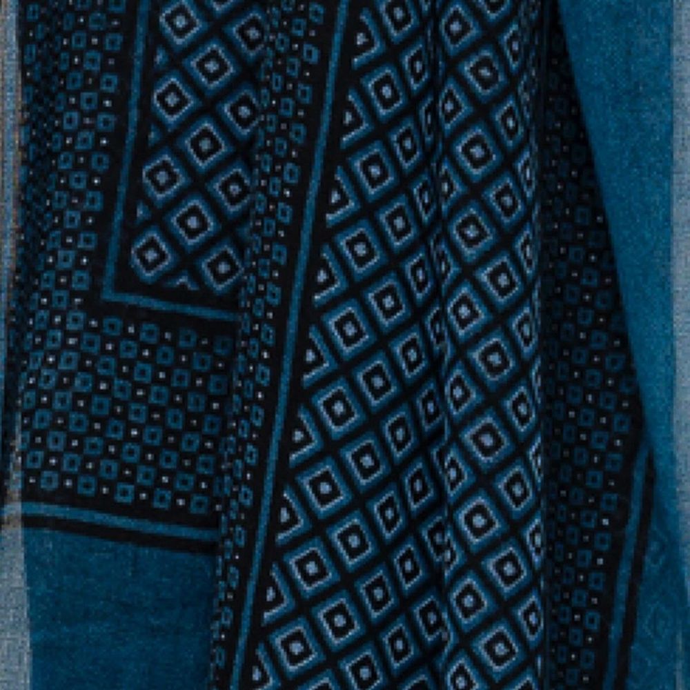 Scarves - PIERIC blue wool scarf - MONSIEUR CHARLI