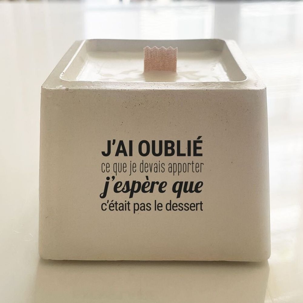 Objets personnalisables - Bougie en béton à message - TOUT EST DIT