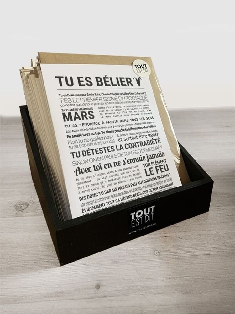 Carterie - Cartes A5 - TOUT EST DIT