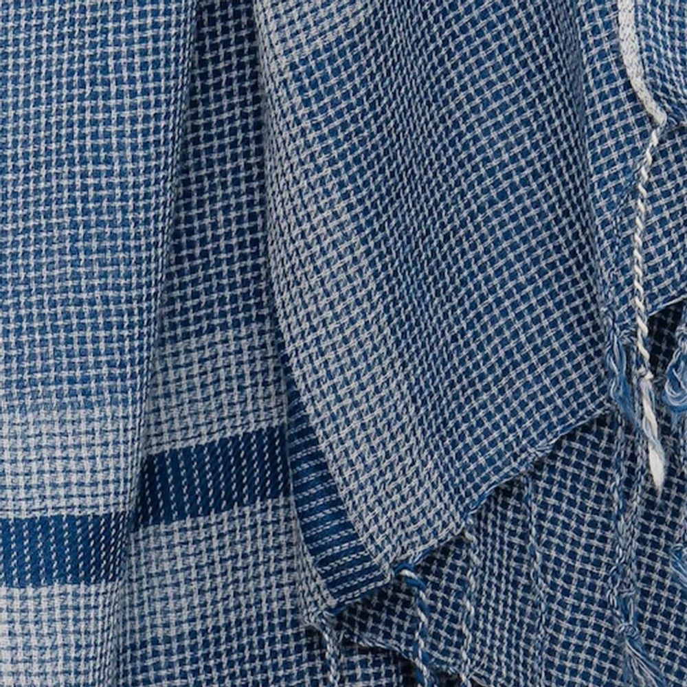 Scarves - MAXENCE blue wool scarf - MONSIEUR CHARLI
