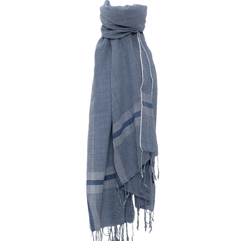 Scarves - MAXENCE blue wool scarf - MONSIEUR CHARLI