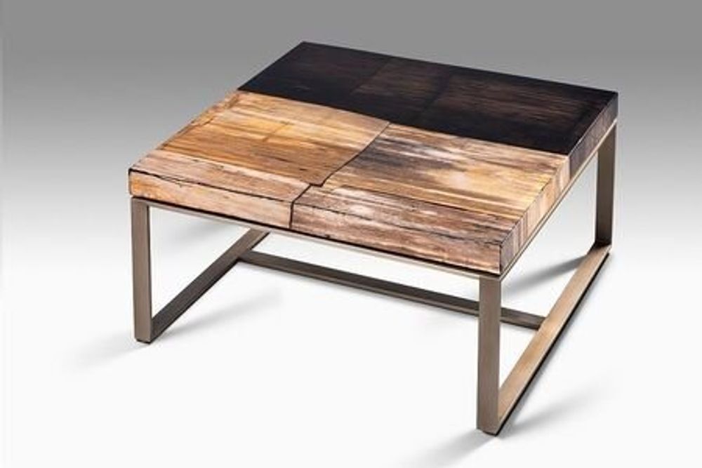 Coffee tables - COFFEE TABLE 'MANAMA' PETRIFIED WOOD/RESIN - FANCY