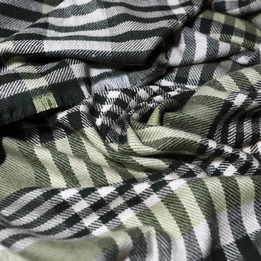 Scarves - LARGO green acrylic and wool scarf - MONSIEUR CHARLI