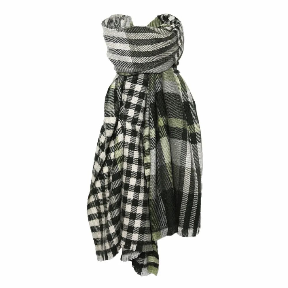 Scarves - LARGO green acrylic and wool scarf - MONSIEUR CHARLI