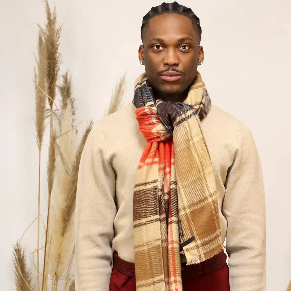 Scarves - LARGO beige acrylic and wool scarf - MONSIEUR CHARLI