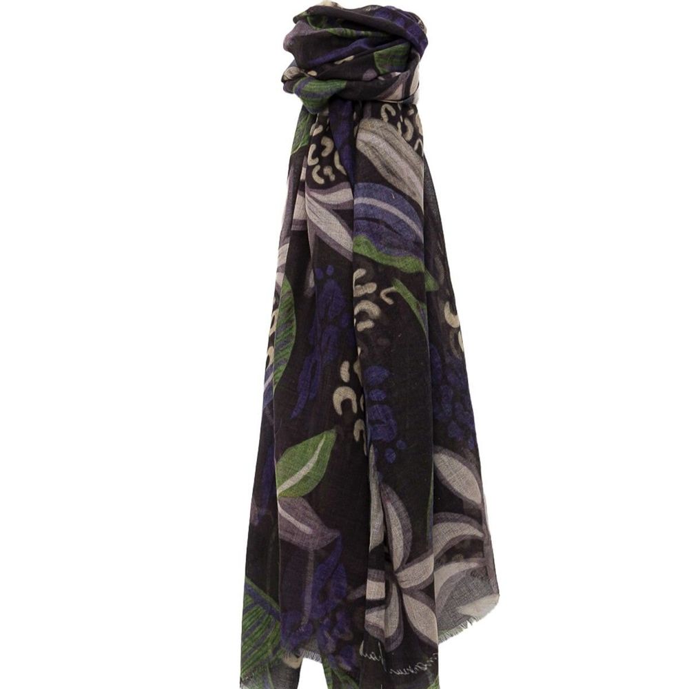 Scarves - PRODIGE black wool and modal scarf - MONSIEUR CHARLI