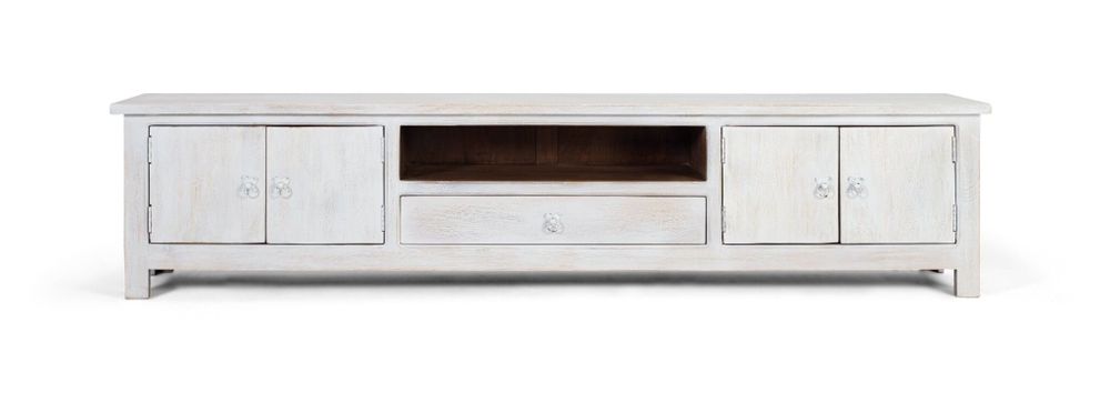 Meubles TV - Meuble TV en manguier blanc vieilli - GINER Y COLOMER