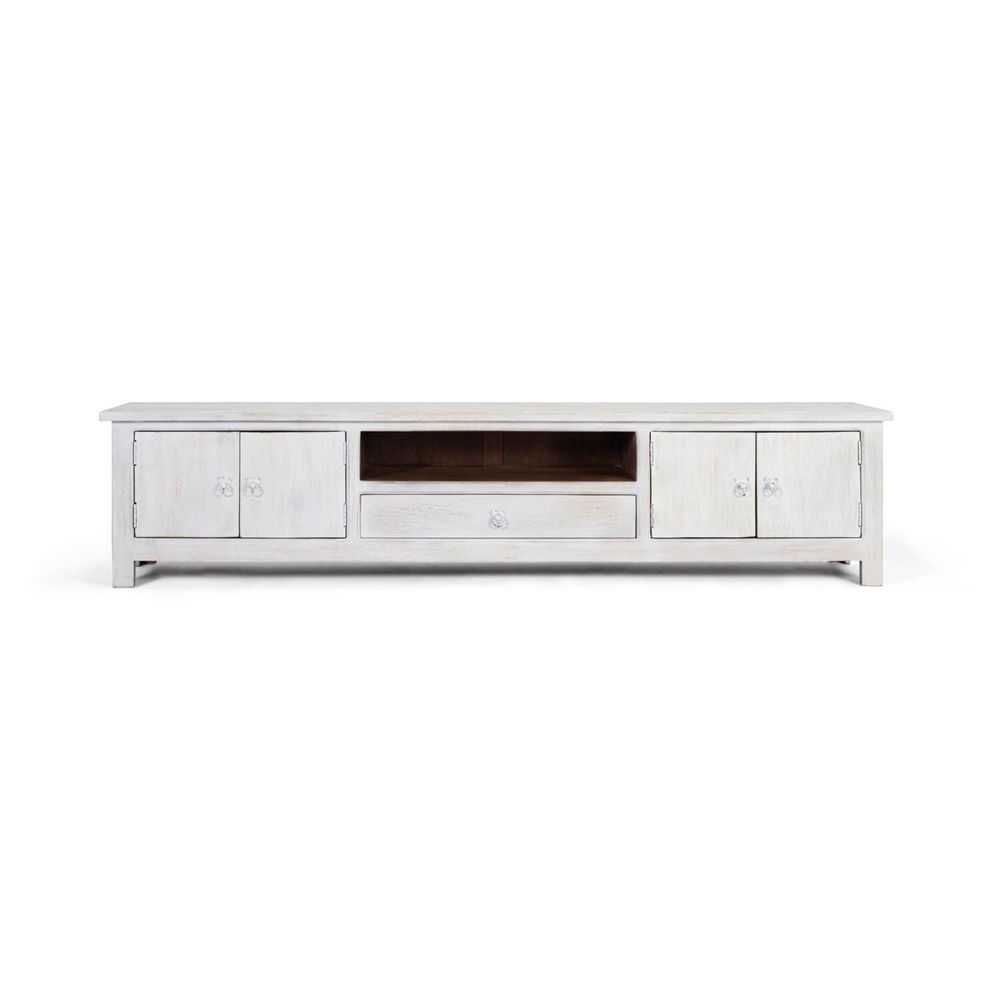 Meubles TV - Meuble TV en manguier blanc vieilli - GINER Y COLOMER