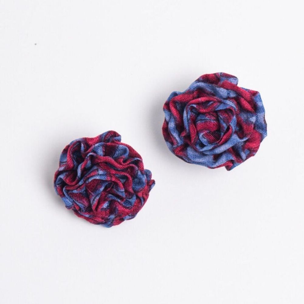 Jewelry - Ruffle earrings made from upcycled sari - I WAS A SARI