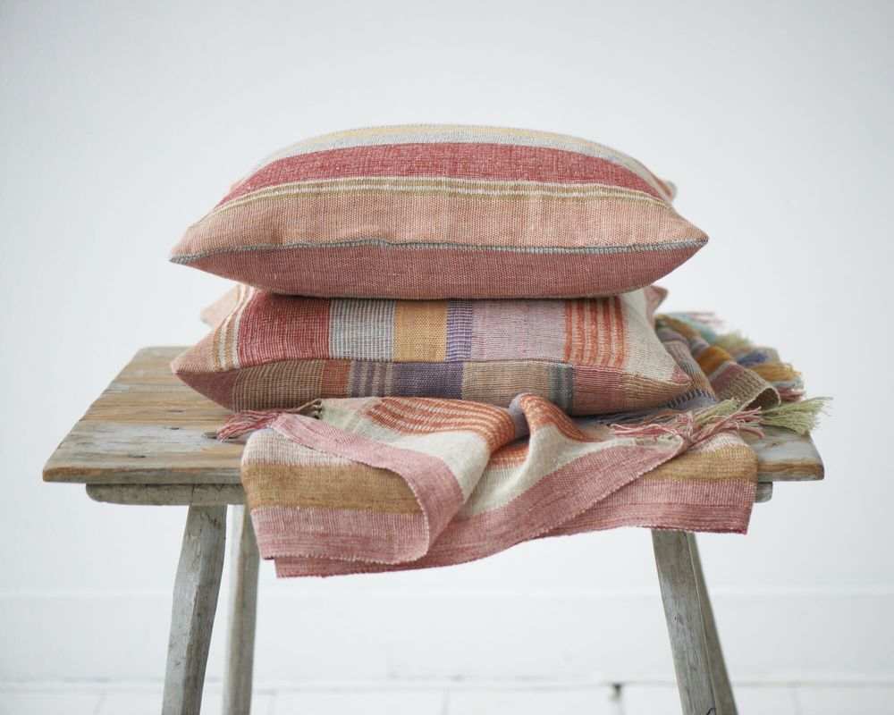 Objets de décoration - Plaid à rayures rouges - ML FABRICS