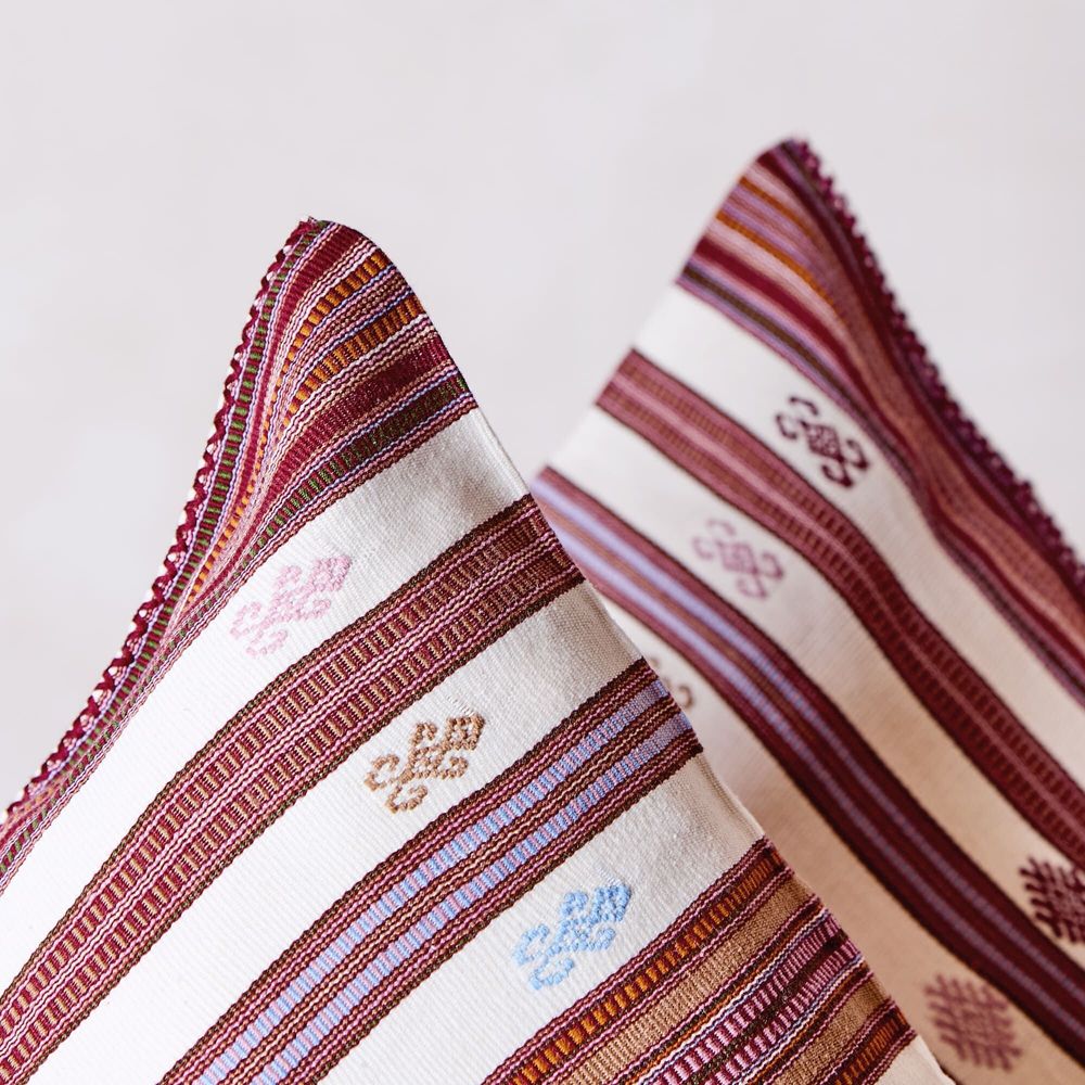 Coussins textile - Coussin en brocart tissé à la main selon la technique Pantelhó - HUAKAL