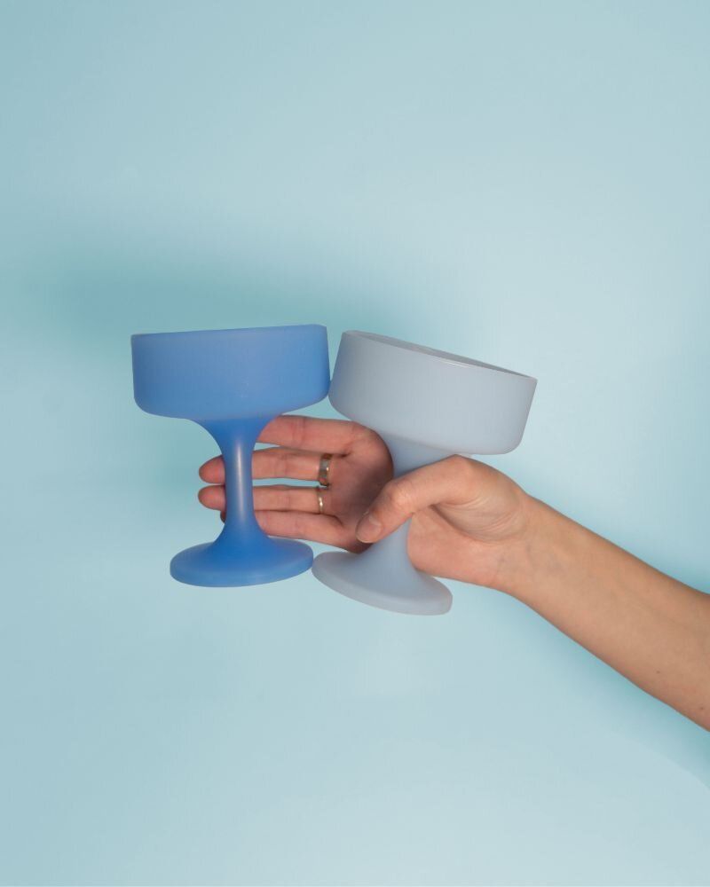 Outdoor pools - MECC - silicone unbreakable cocktail coupes - PORTER GREEN