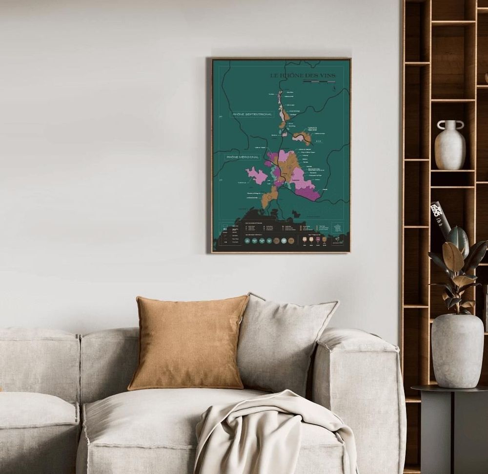 Decorative objects - Wine scratch-map - Rhône - 1020 DÉGUSTATIONS