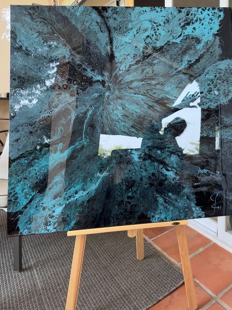 Paintings - Painting acrylic and resin "Underwater Flowers" - TURIK&ART (KSENIIA TURIK)
