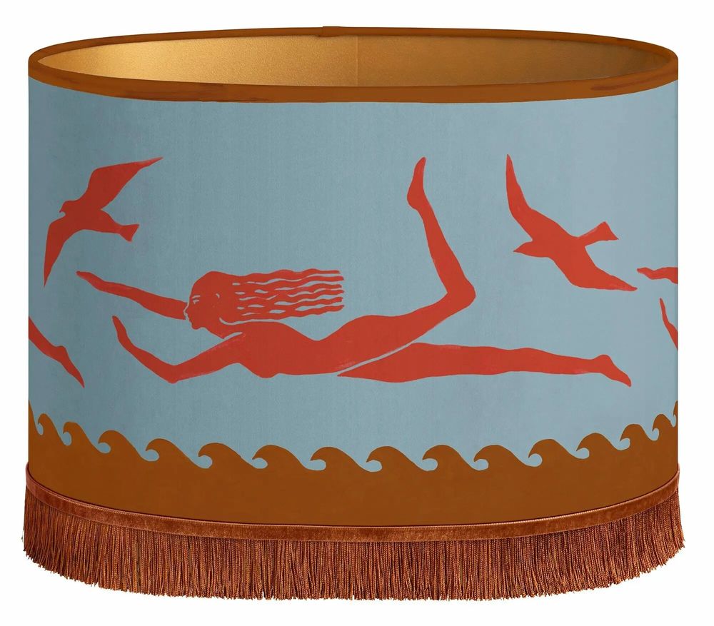 Blinds - Palais x Hôtel Magique Lampshade Thalassa Smokey Blue & Coral - PALAIS SUSTAINABLE LUXURY