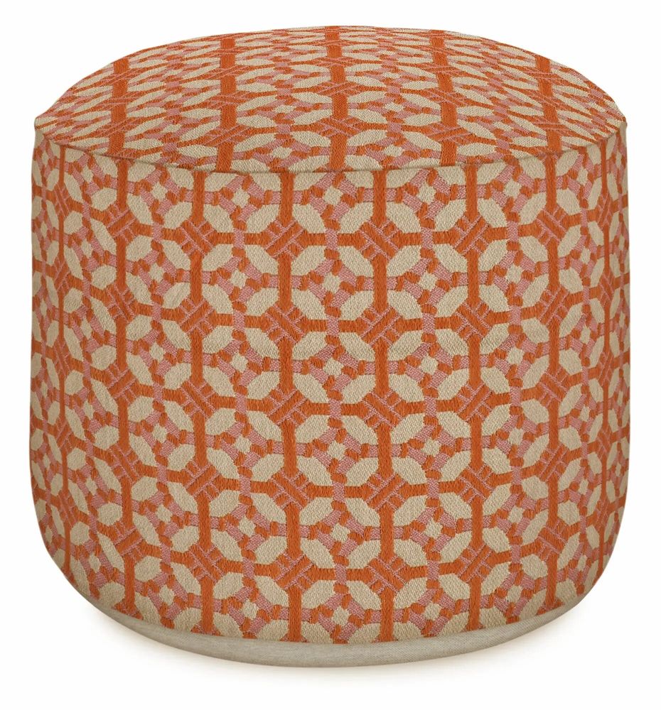 Outdoor decorative accessories - Outdoor pouf Coco Burnt Orange & Rose - PALAIS SUSTAINABLE LUXURY