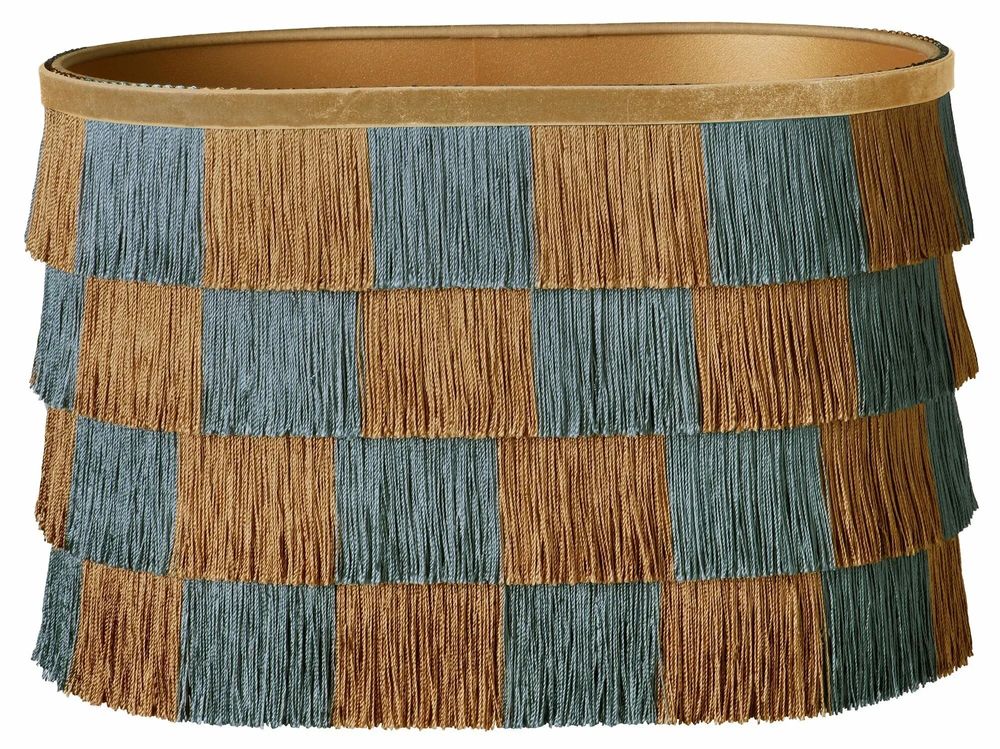 Blinds - Lampshade Giselle Caramel & Dusty Blue - PALAIS SUSTAINABLE LUXURY