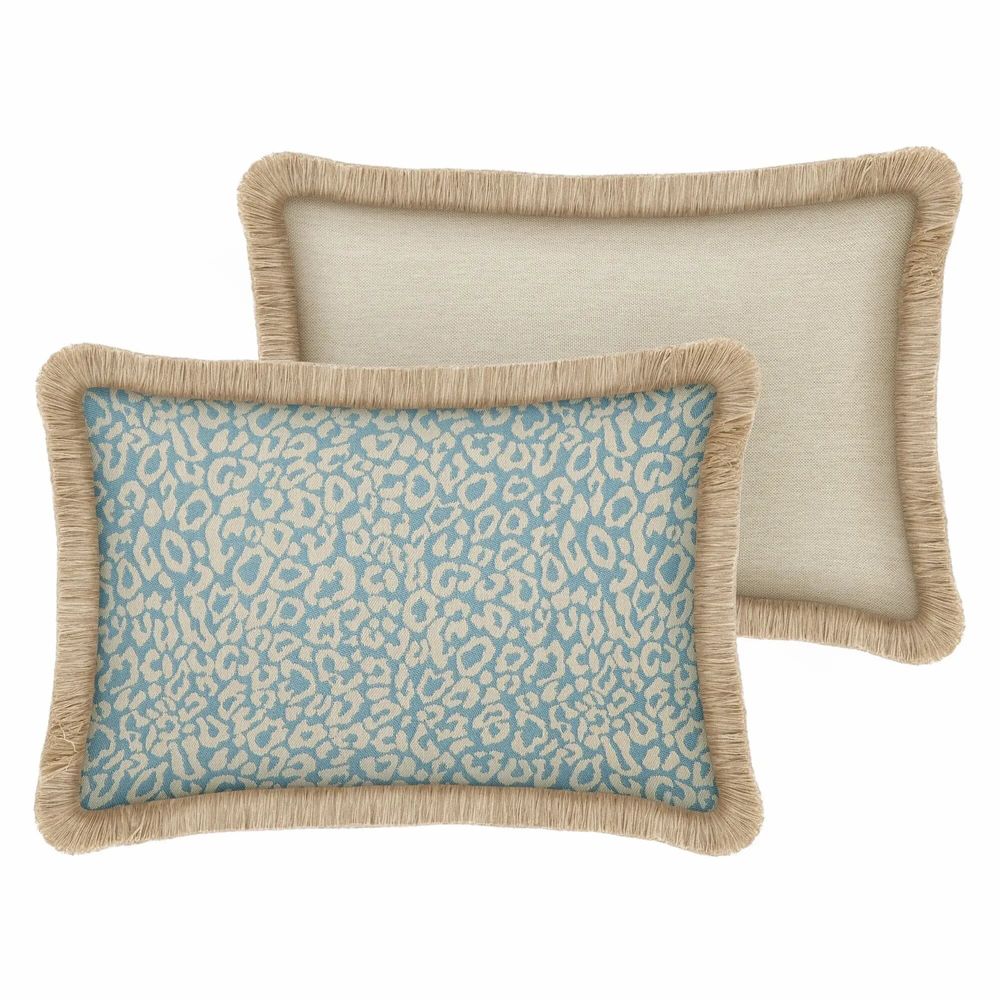 Tissus pour extérieurs - Coussin Maya Ice & Écru - PALAIS SUSTAINABLE LUXURY