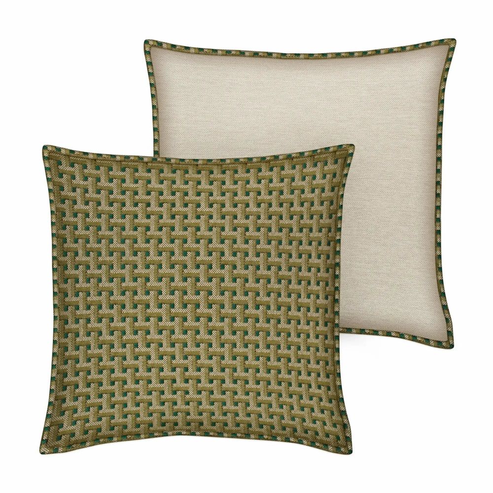 Tissus pour extérieurs - Coussin Janis Mousse & Olive - PALAIS SUSTAINABLE LUXURY
