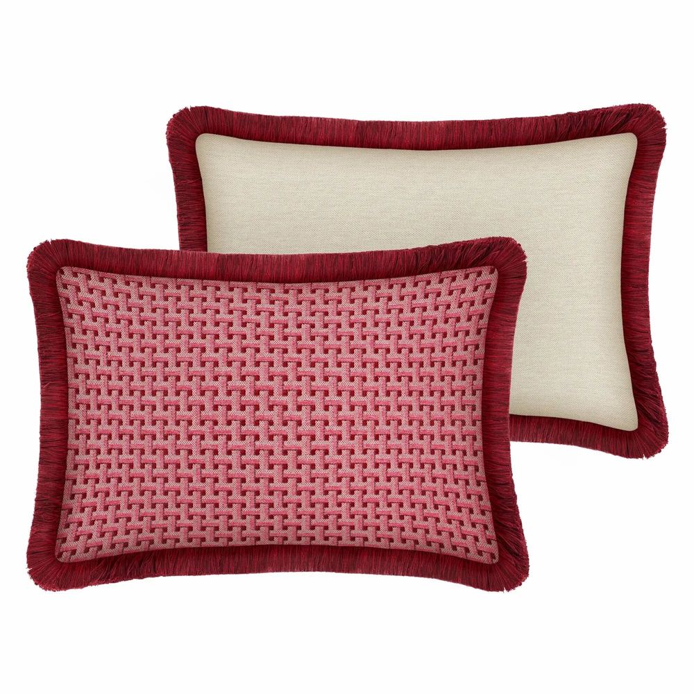 Garden textiles - Cushion Janis Bordeaux & Pink - PALAIS SUSTAINABLE LUXURY