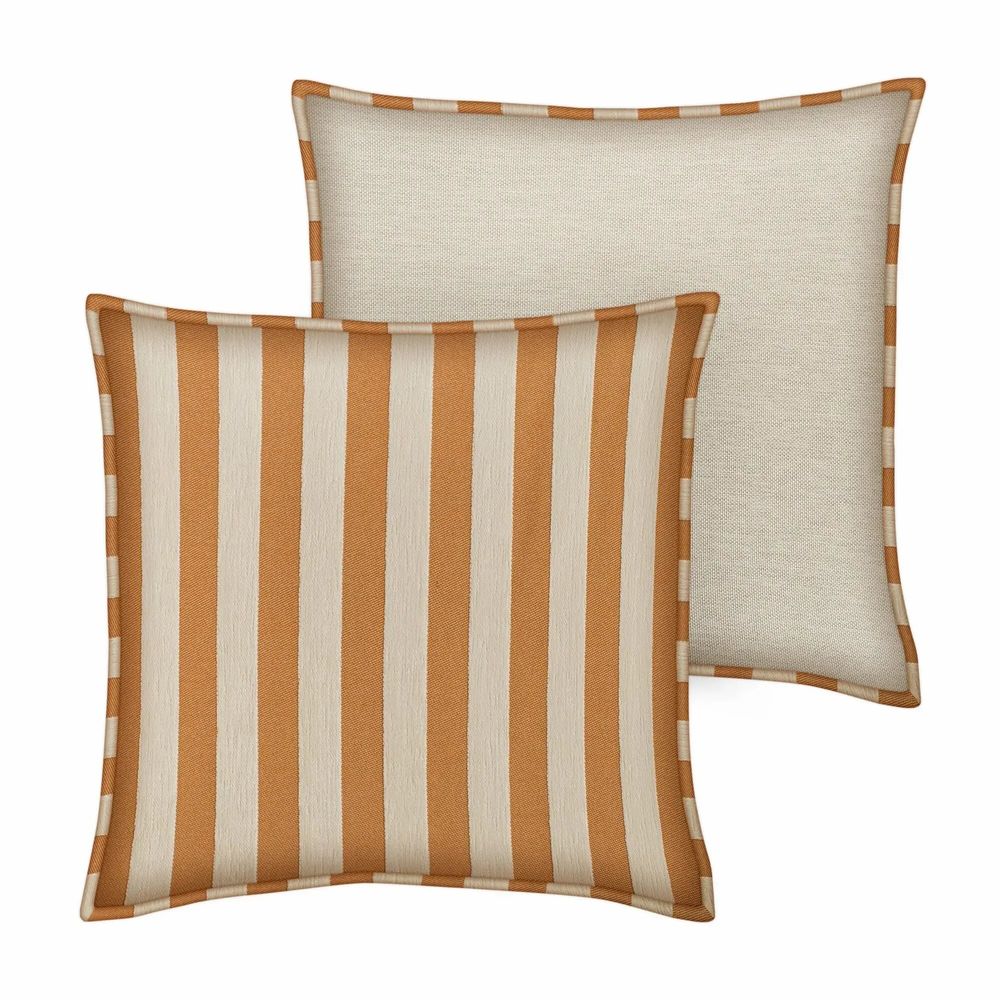 Tissus pour extérieurs - Coussin Jackie Caramel & Écru - PALAIS SUSTAINABLE LUXURY
