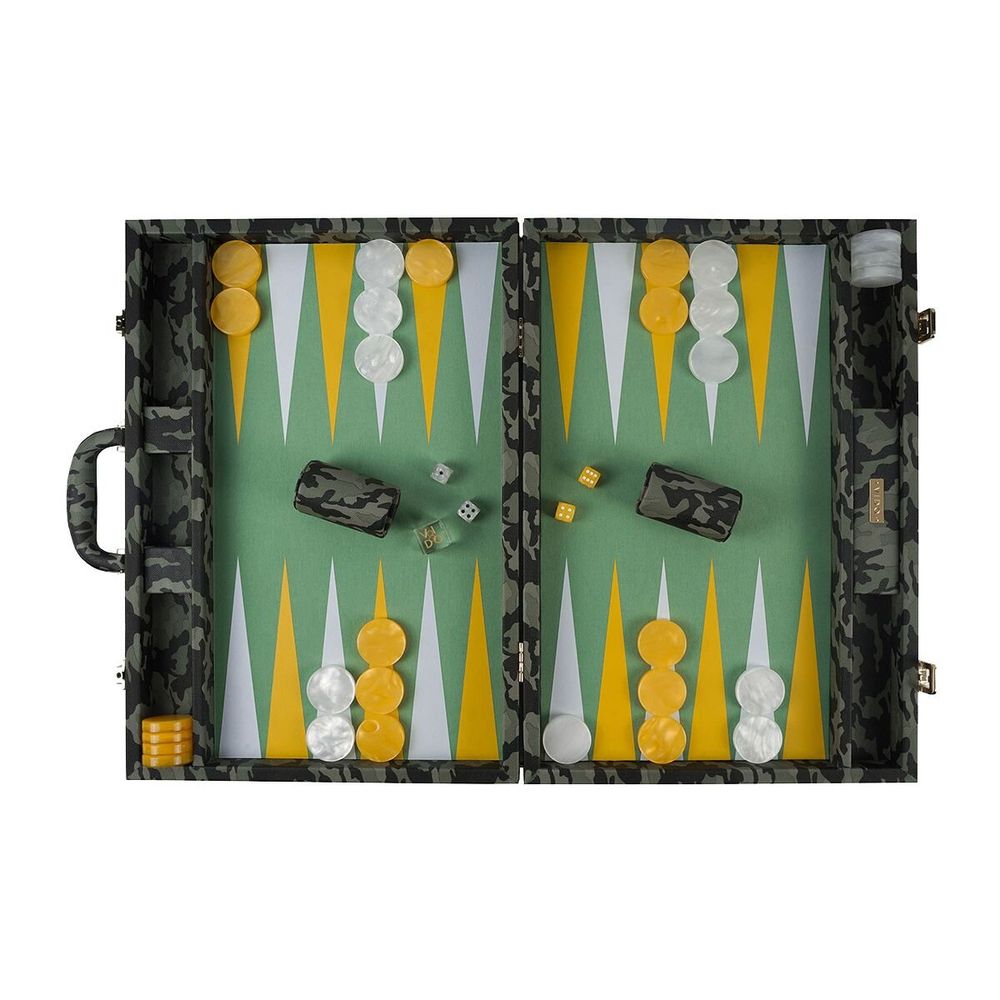 Leather goods - Backgammon Camouflage - Vegan Leather - Large - VIDO LUXURY BOARD GAMES