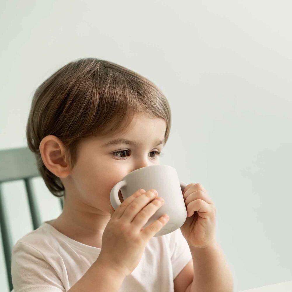 Children's mealtime - Silicone Cup with handles - 2 Pack Cloud / Storm - EKOBO