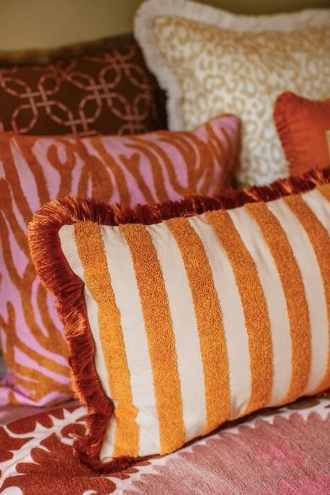 Coussins textile - Coussin Jackie Rouille & Sable - PALAIS SUSTAINABLE LUXURY