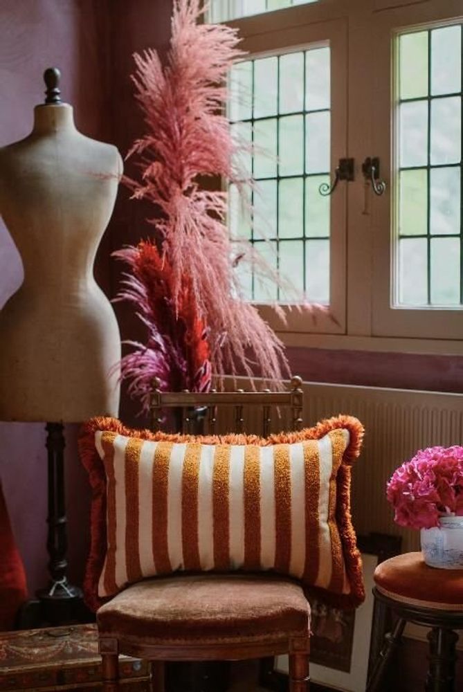 Coussins textile - Coussin Jackie Rouille & Sable - PALAIS SUSTAINABLE LUXURY