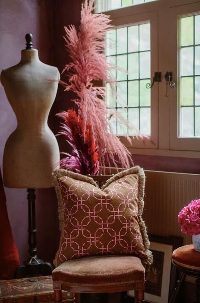 Fabric cushions - Cushion Harper Spice & Pink - PALAIS SUSTAINABLE LUXURY