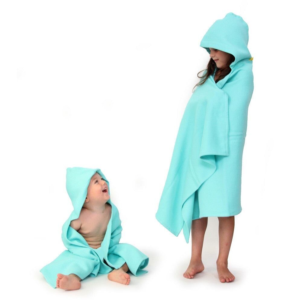 Kids accessories - Organic Cotton Kids Hooded Towel - Lagoon - EKOBO