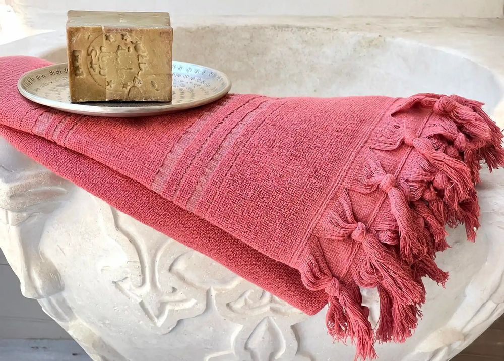Serviettes de bain - FOUTA EN COTON BIOLOGIQUE - Collection DOLCE - Couleur JASPE - KARAWAN AUTHENTIC