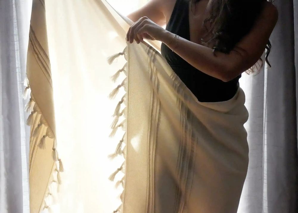 Bath towels - ORGANIC COTTON FOUTA - DOLCE COLLECTION - MOONSTONE COLOR - KARAWAN AUTHENTIC