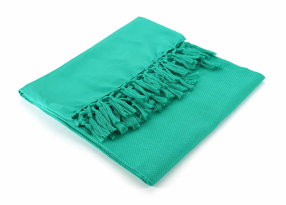 Serviettes de bain - FOUTA EN COTON BIOLOGIQUE - couleur LAGON - KARAWAN AUTHENTIC