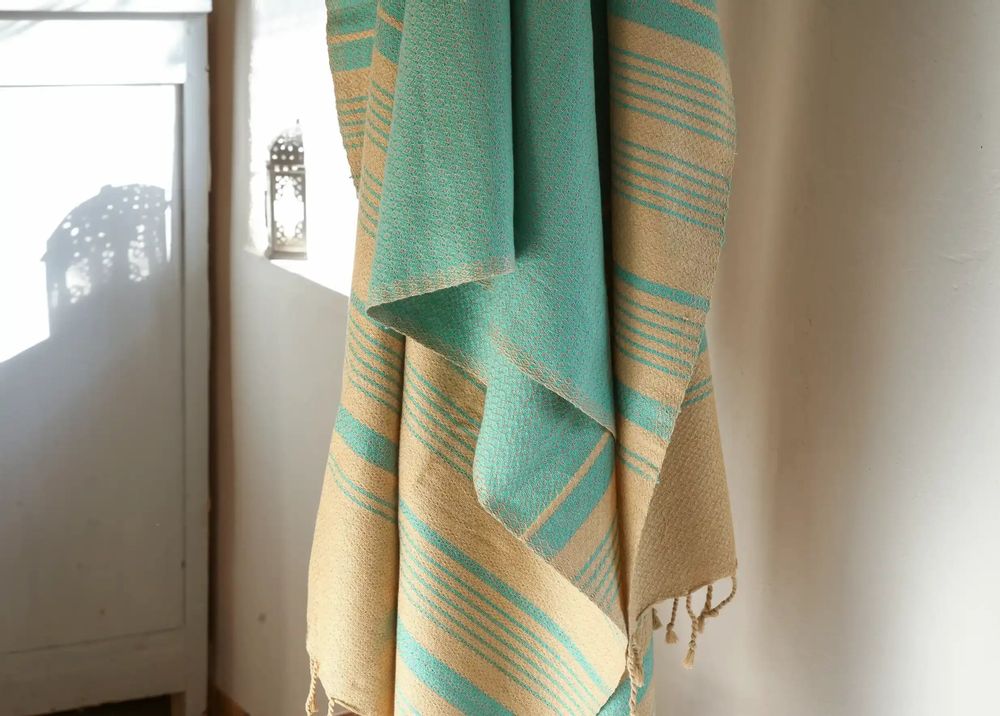 Bath towels - ORGANIC COTTON TOWEL - SAND Collection - AQUASKY Color - KARAWAN AUTHENTIC