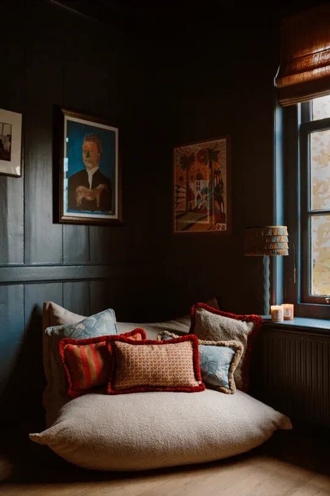 Blinds - Lampshade Giselle Caramel & Dusty Blue - PALAIS SUSTAINABLE LUXURY