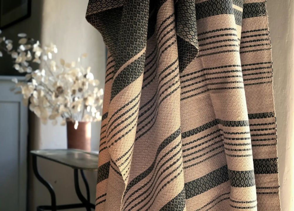 Bath towels - ORGANIC COTTON FOUTA - SAND COLLECTION - SAND & ASH COLOR - KARAWAN AUTHENTIC