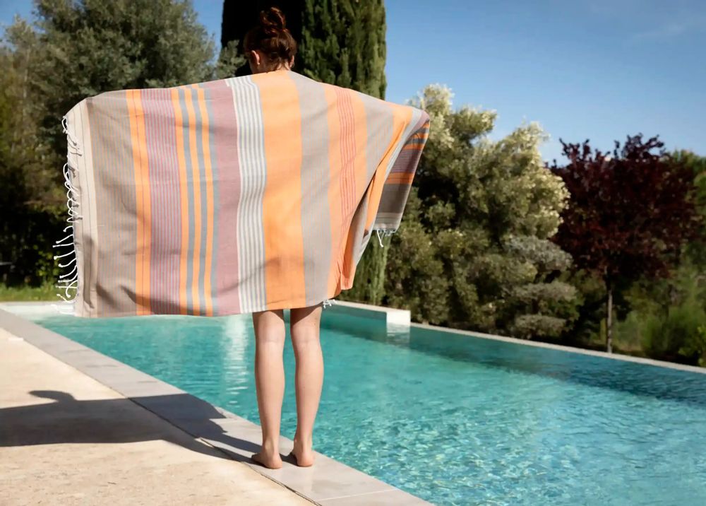 Bath towels - ORGANIC COTTON TOWEL - SUD Collection - INDIA GOLD Color - KARAWAN AUTHENTIC