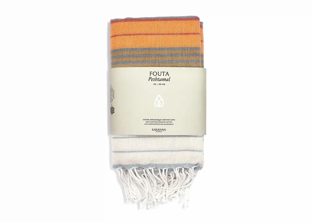 Bath towels - ORGANIC COTTON TOWEL - SUD Collection - INDIA GOLD Color - KARAWAN AUTHENTIC