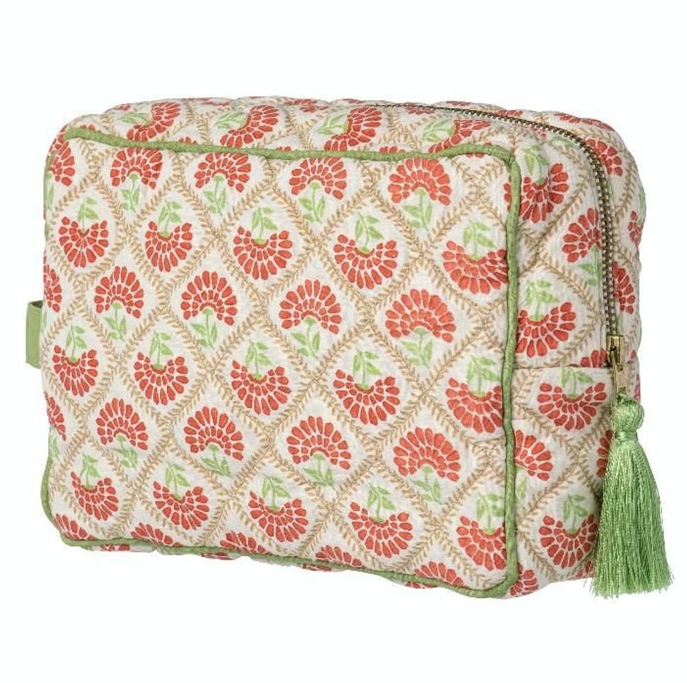 Bags and totes - Beauty Bag Carry Coral & Sage - PALAIS SUSTAINABLE LUXURY