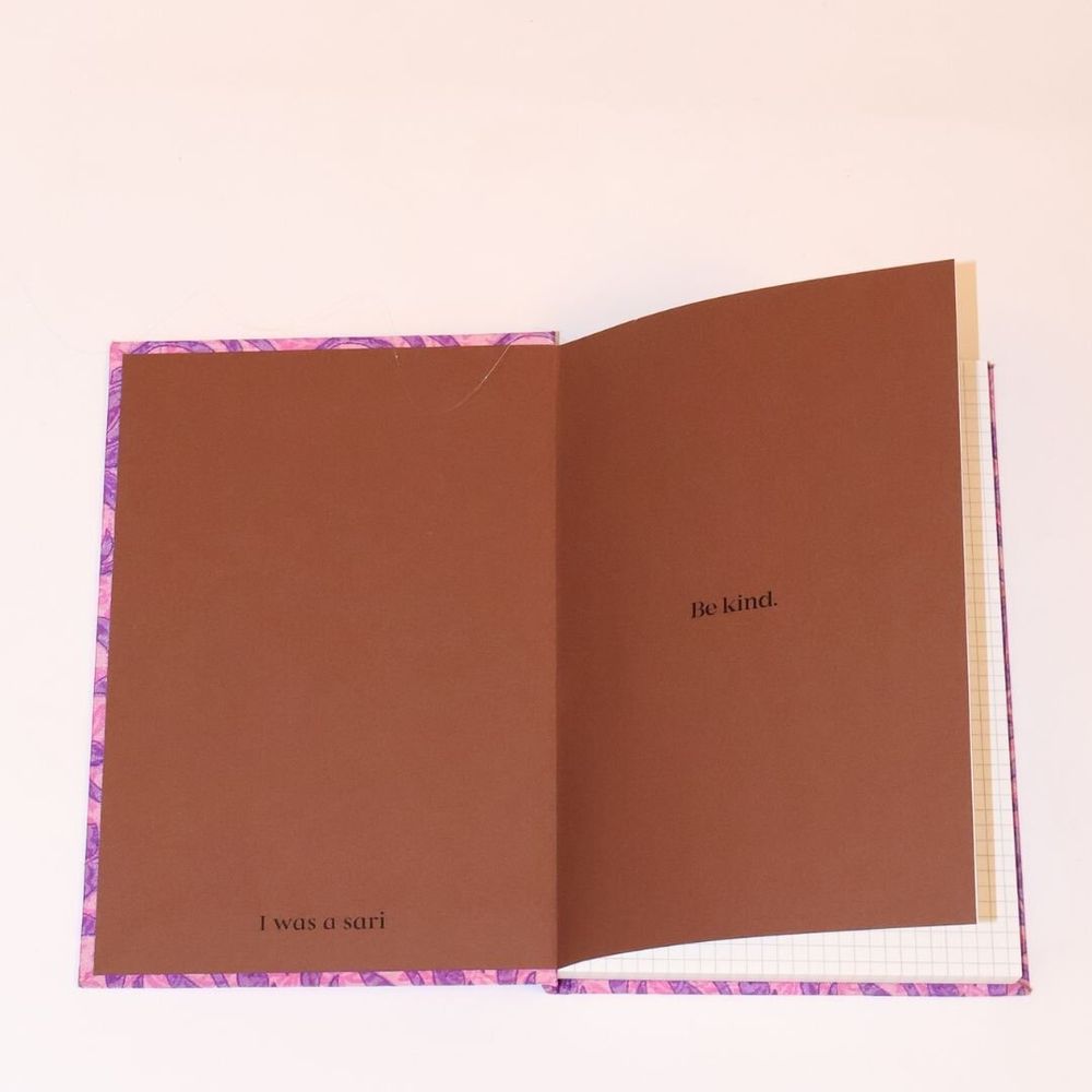 Papeterie bureau - Carnets recyclés avec couverture en tissu sari et papier recyclé - I WAS A SARI