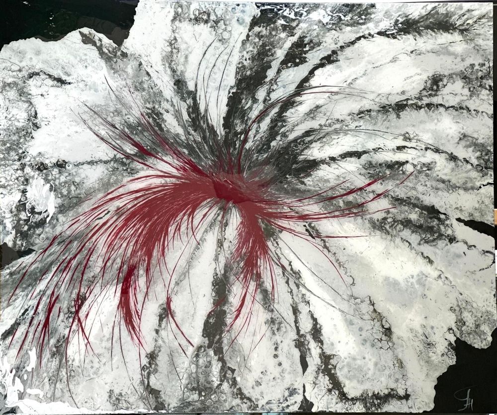 Tableaux - Acrylique et résine époxy sur toile "Winter Kiss" - TURIK&ART (KSENIIA TURIK)