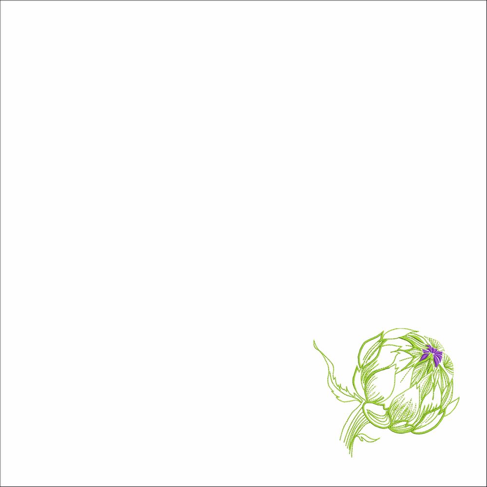 Table linen - Set of 4 embroidered napkins. Collection ARTICHOKE - ARTIPARIS