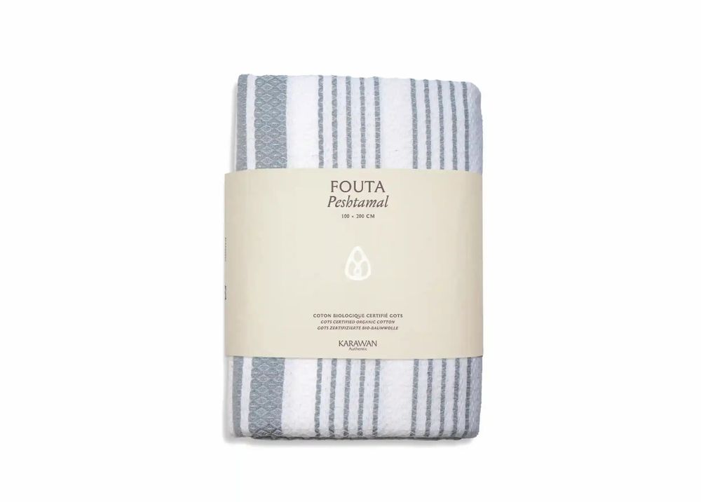 Bath towels - ORGANIC COTTON TOWEL - WHITE SAND Collection - Color BLANC & MIRAGE - KARAWAN AUTHENTIC
