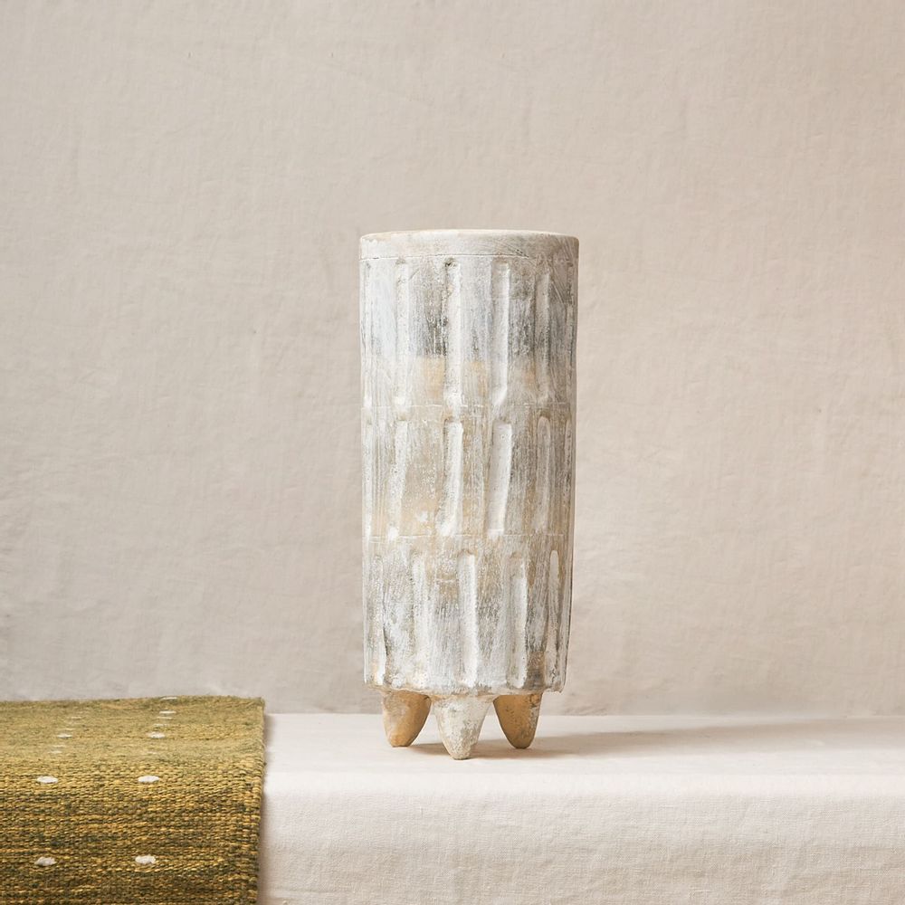 Poterie - Vase allongé en terre cuite peinte - HUAKAL