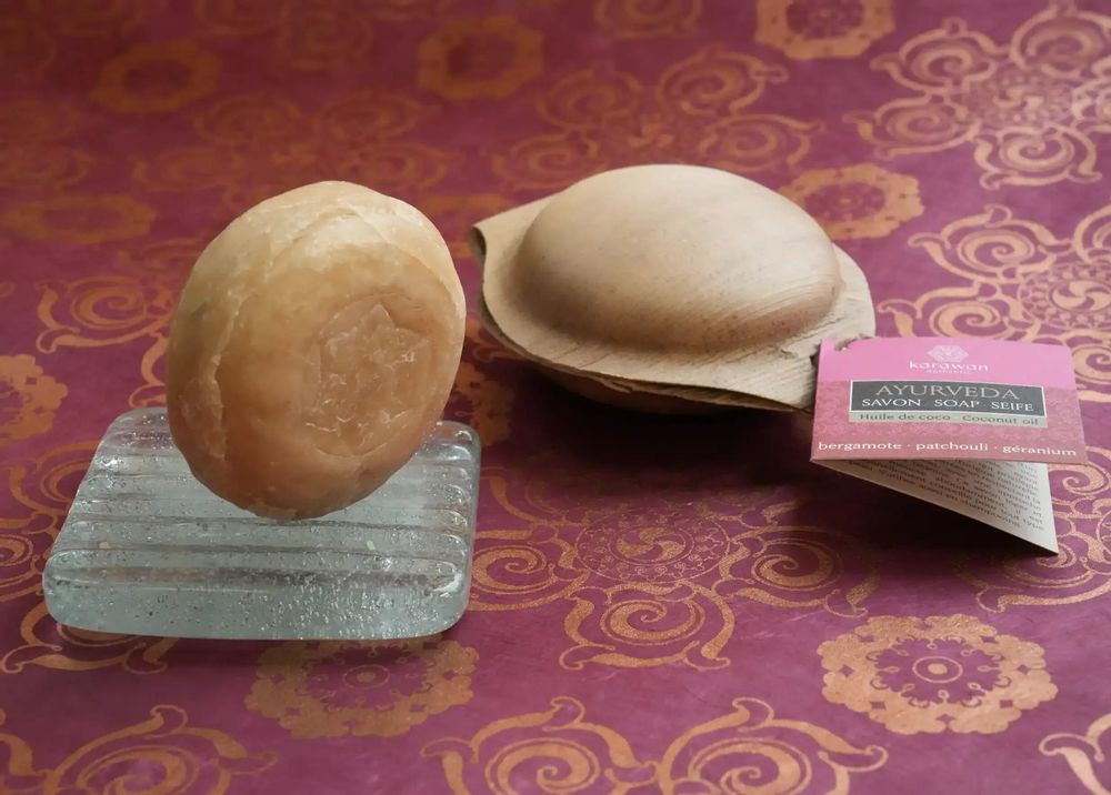 Soaps - AYURVEDIC SOLID SOAP - BERGAMOT - LARGE FORMAT - KARAWAN AUTHENTIC