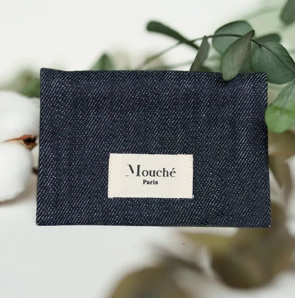 Linens - L'Essentiel pouch and its 2 tissue handkerchiefs - MOUCHÉ PARIS