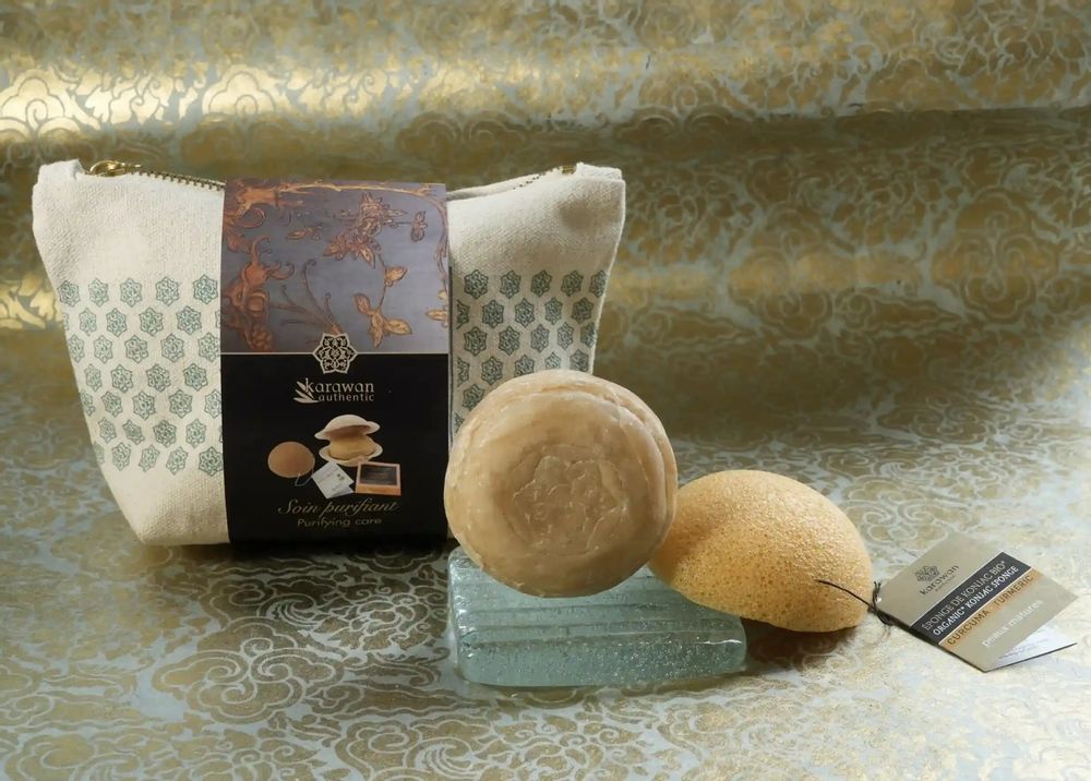 Caskets and boxes - KONJAC AND AYURVEDA WELLNESS GIFT KIT - PURIFYING TREATMENT - KARAWAN AUTHENTIC