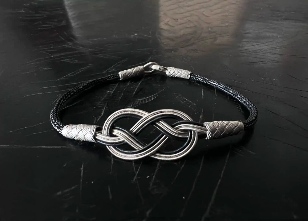 Bracelets - INFINITY BRACELET - SILVER AND OXIDIZED SILVER - HANDMADE - MEN&WOMEN - KARAWAN AUTHENTIC
