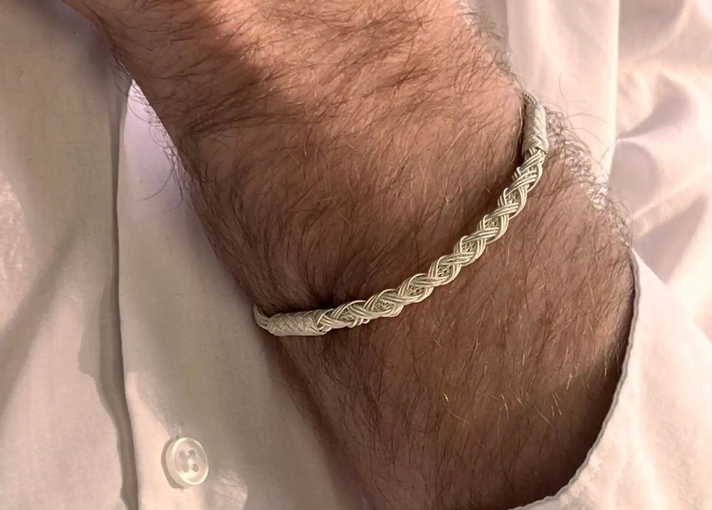 Bracelets - 925 SILVER BRAIDED BRACELET FOR MEN AND WOMEN - KARAWAN AUTHENTIC